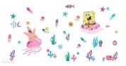 Наклейка "Губка Боб и Патрик на медузах"