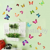Наклейка "Разноцветные бабочки"