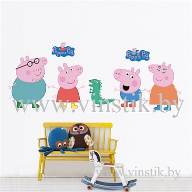 Наклейка "Свинка Пеппа и семья (Peppa Pig)"