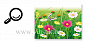 Наклейка "Травка полевая с цветочками и бабочками"